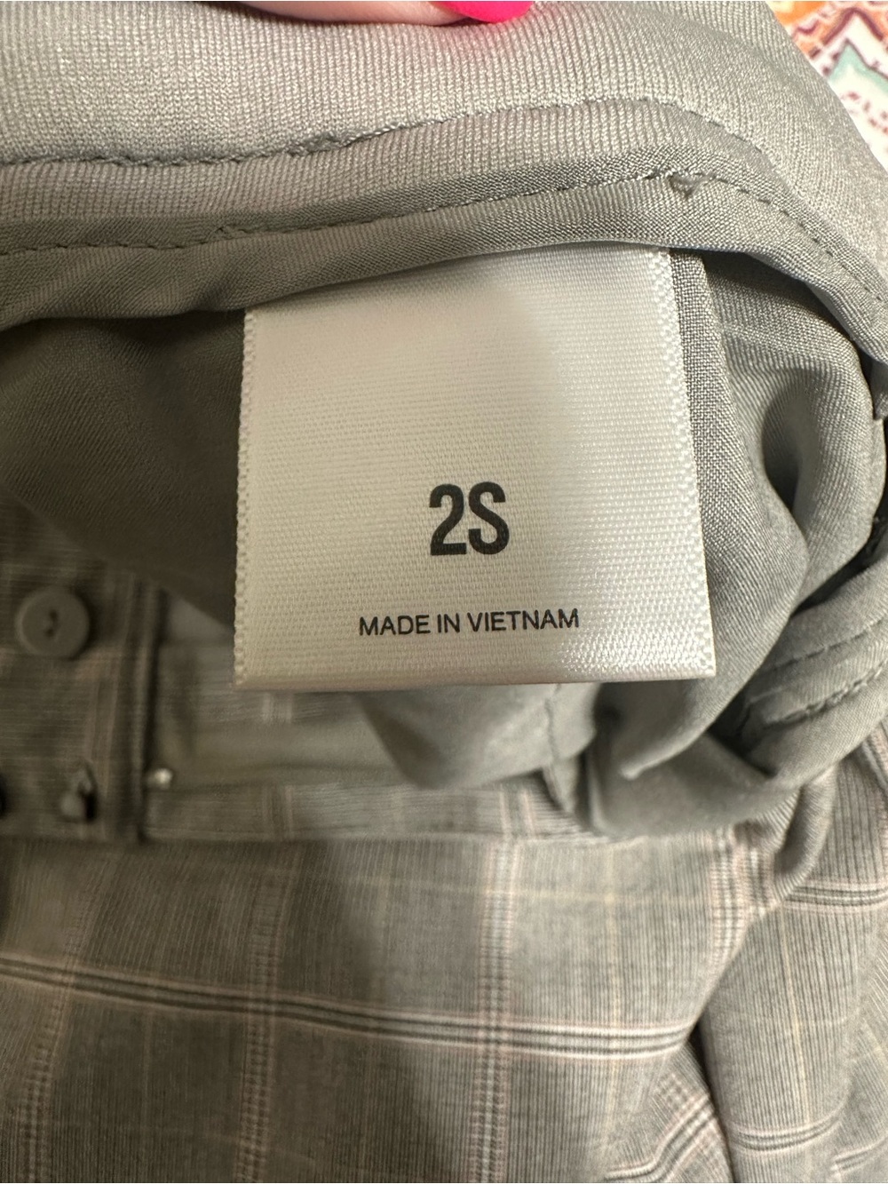 Express Editor Boot Mid Rise Gray Plaid Dress Pants - Picture 6 of 6